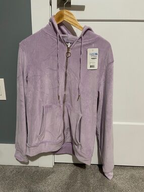 T.J.Maxx Lavender Plush Zip-Up Hoodie